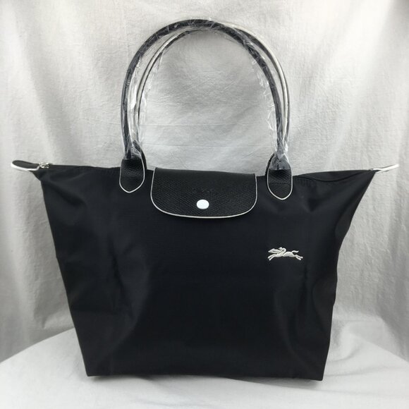 NWT Longchamp Le Pliage Original Large Shoulder Nylon Bag Tote IN NEW BLACK - Picture 4 of 12